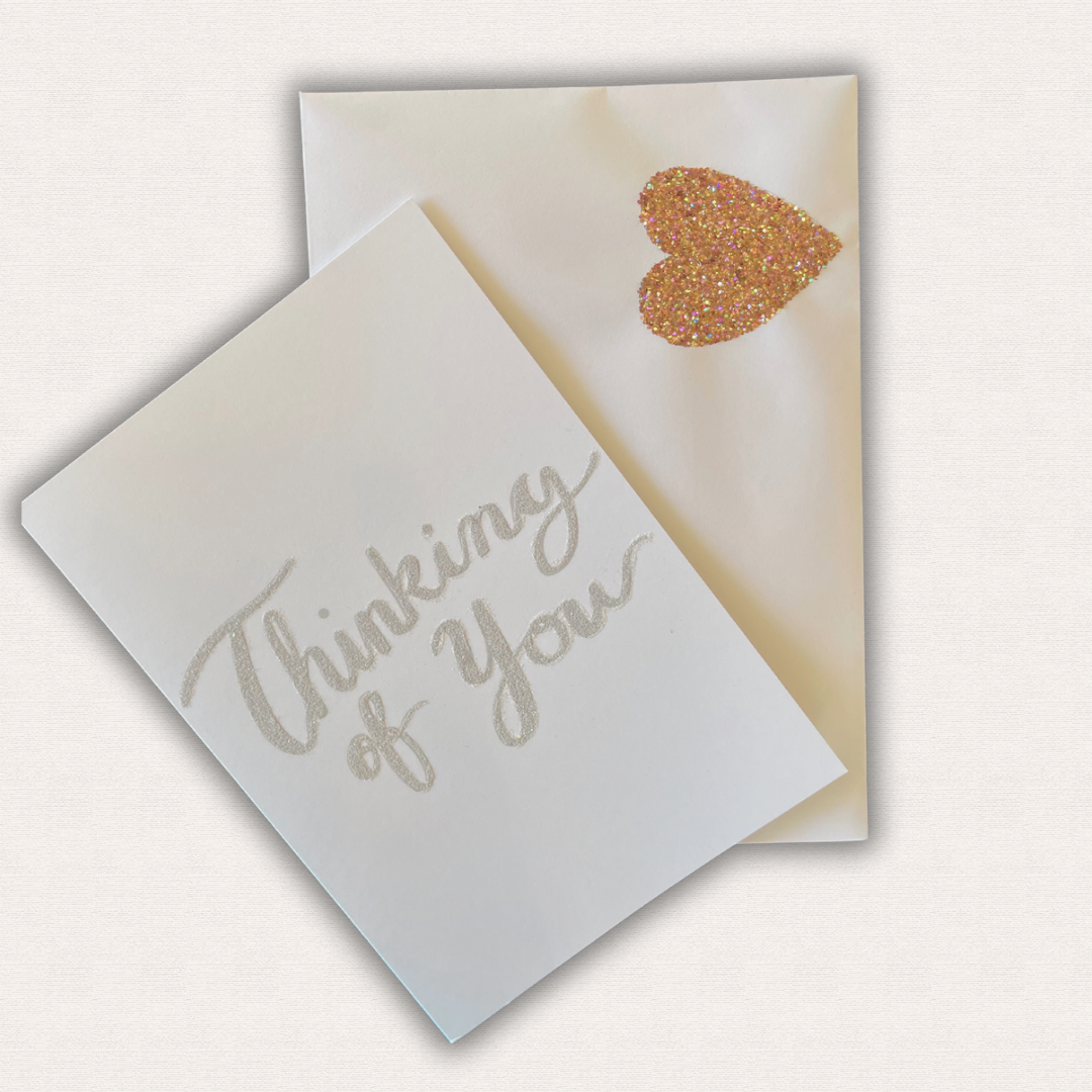 A Handmade A5 ‘Thinking of you’ Glitter Card