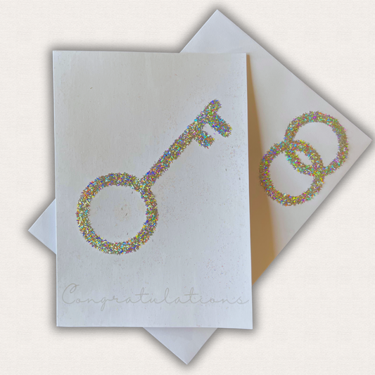 A Handmade New Home Glitter Card