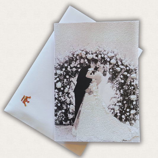 A Handmade Personalised Photo Wedding Day Glitter Card