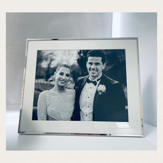 A Handmade Glitter 8x10” Photo with Silver Frame