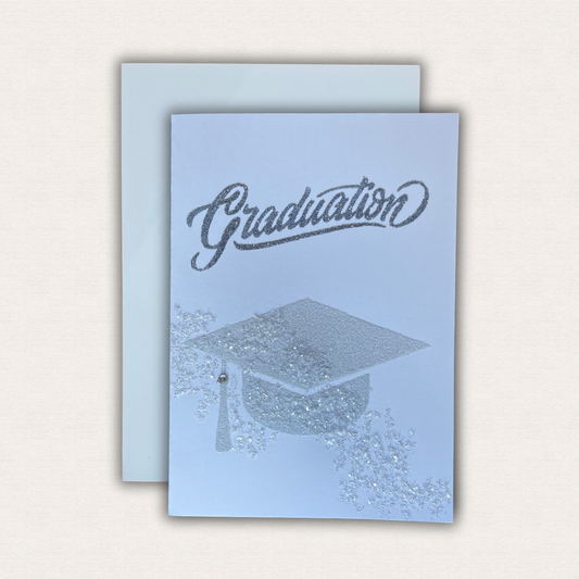 A Handmade A5 Graduation Glitter Card