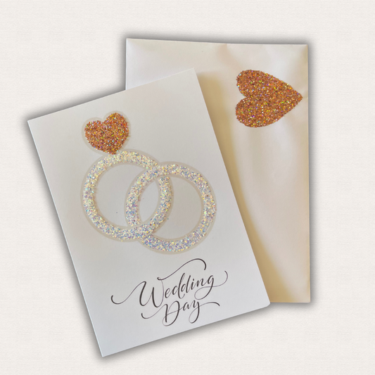 A Handmade Wedding Day A5 Glitter Card