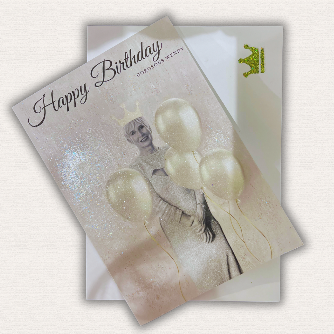 A5 Handmade Personalised Birthday Glitter Card