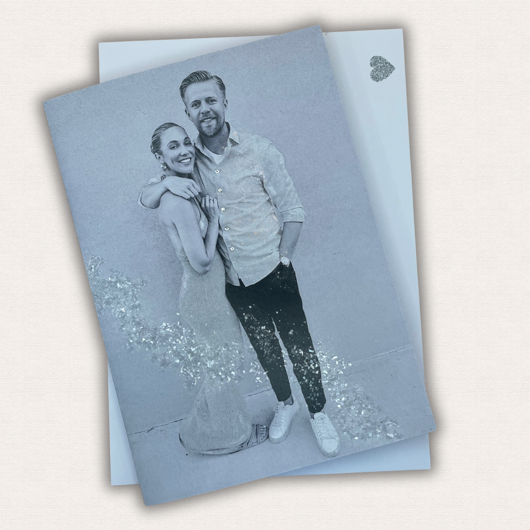 A Handmade A5 Personalised Photo Valentines Day Glitter Card